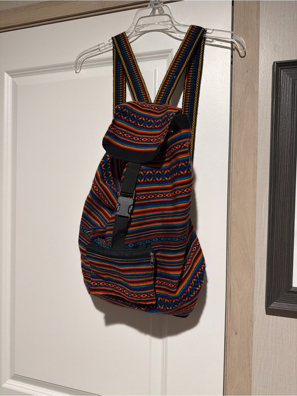 Multicolor Striped Men's Canvas Backpack - Bright Stripes